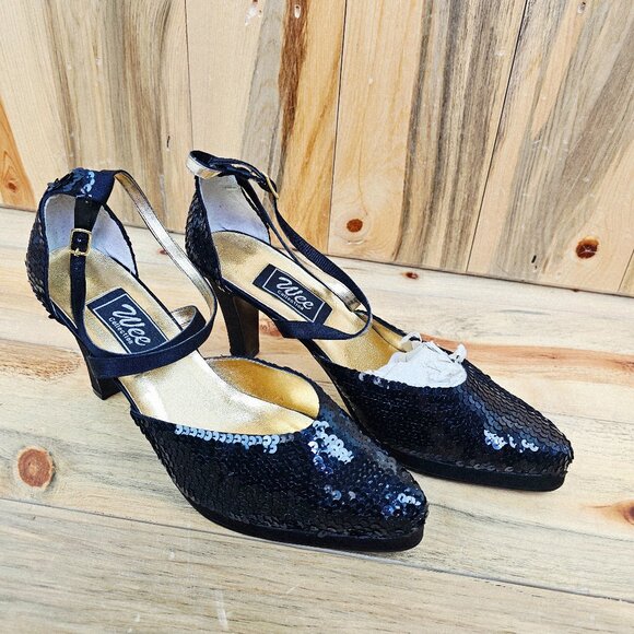Wee Collection Black Sequined Heels - Picture 2 of 6